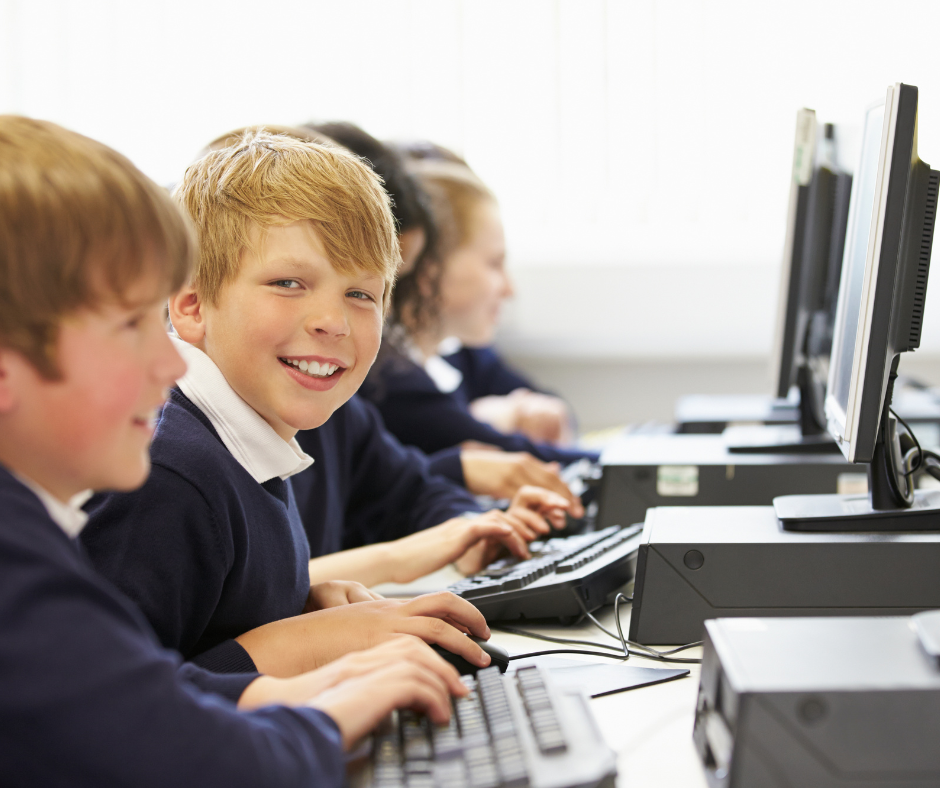 Students using computers