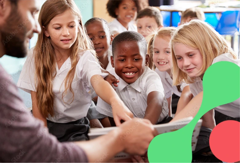 Group of children interacting in lesson