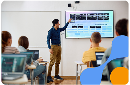 Image of school teacher education students in lesson